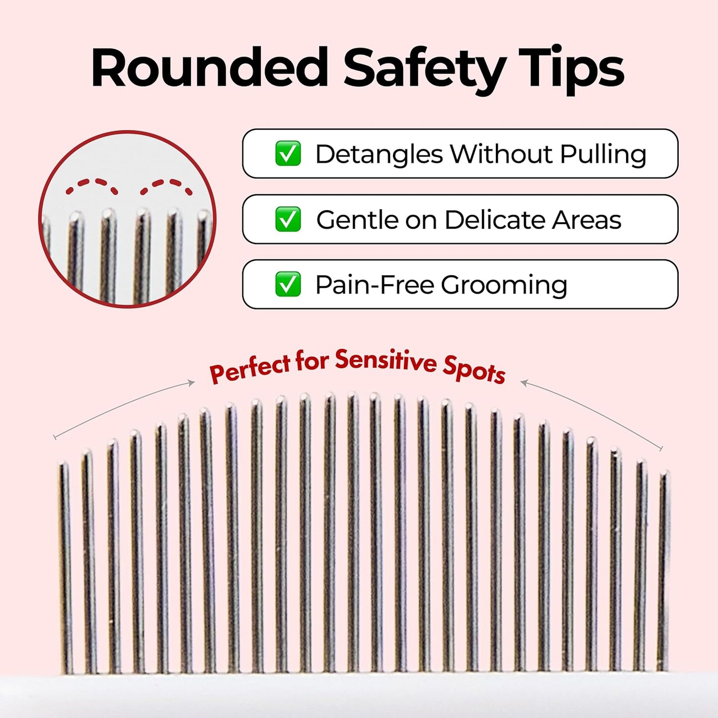 Facial Grooming Comb | Dog Eye Combs, Stress-Free Eye Gunk Remover for Dogs & Cats, Pet Facial Brush, Cat Grooming Kit