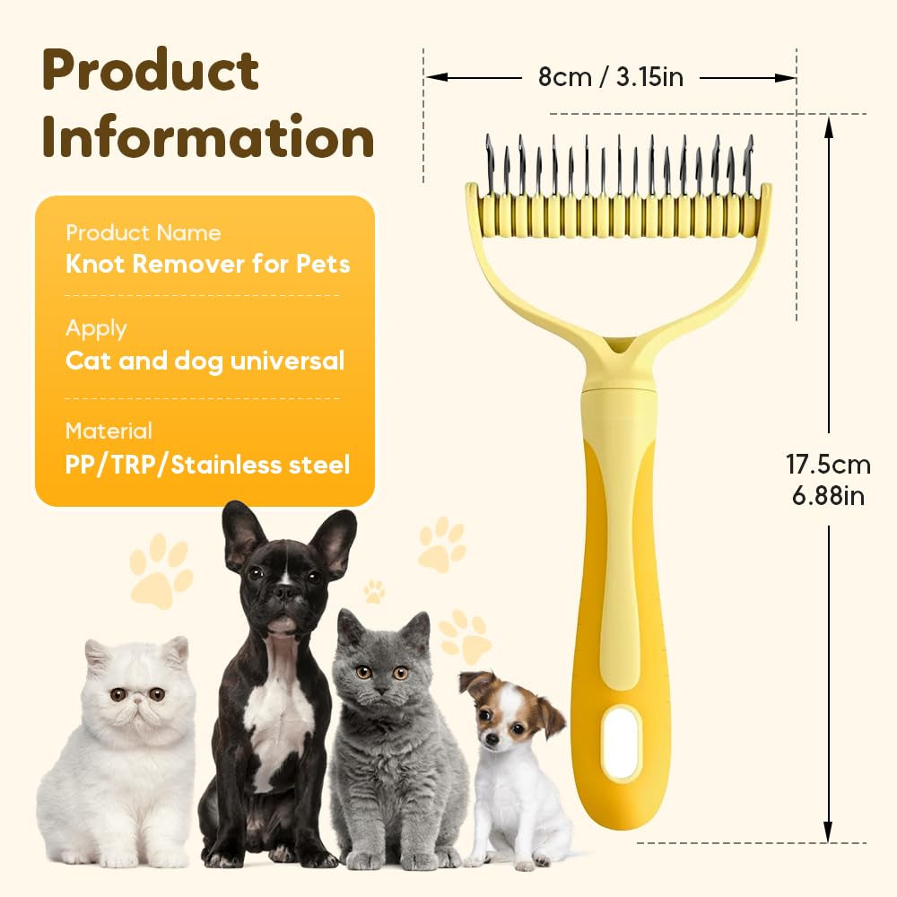 Double-Sided Pet Grooming Brush, Undercoat Rake Deshedding Brush for Dogs and Cats,Extra Wide 17 Teeth Dog Detangler Comb,Pet Pro Grooming Tool for Long Hair & Thick Coats (Green)