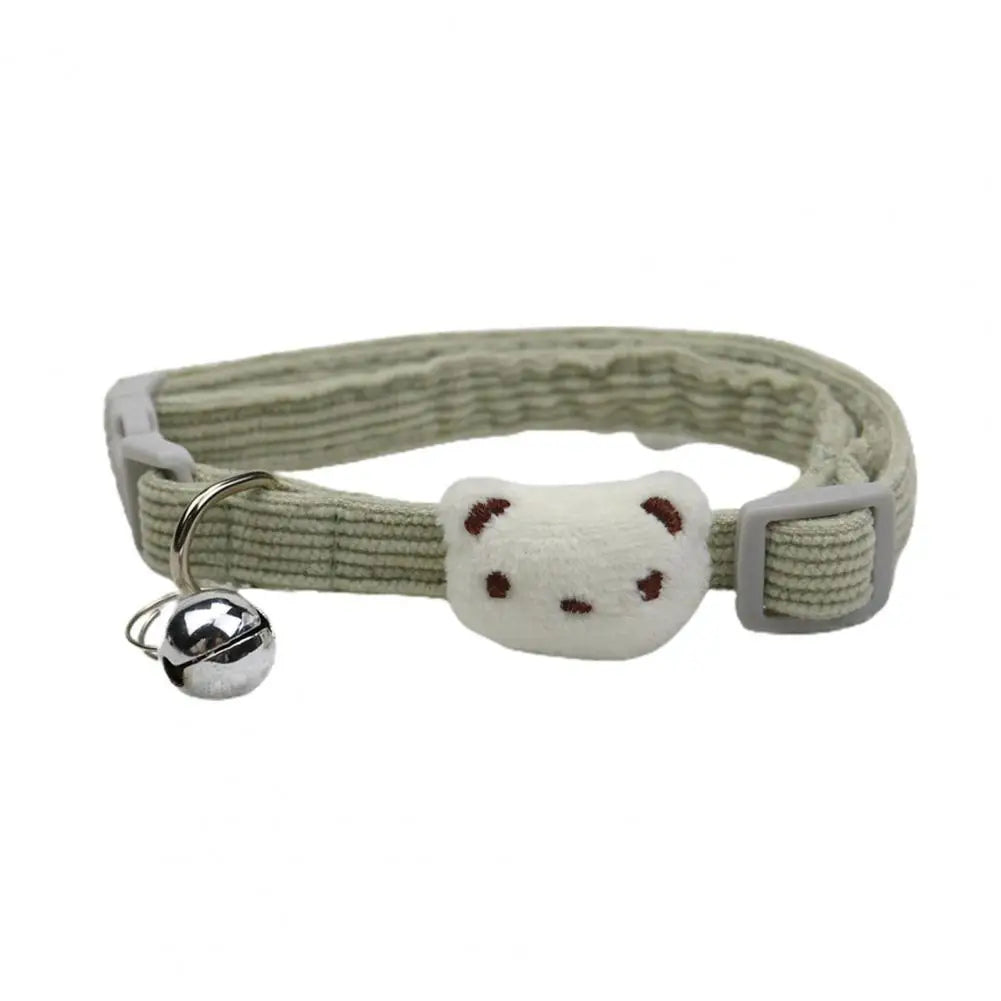 Lovely Pet Collar Adjustable Cartoon Style Soft Pet Necklace with Bell Adjustable Small Dog Cat Collar Pet Supplies