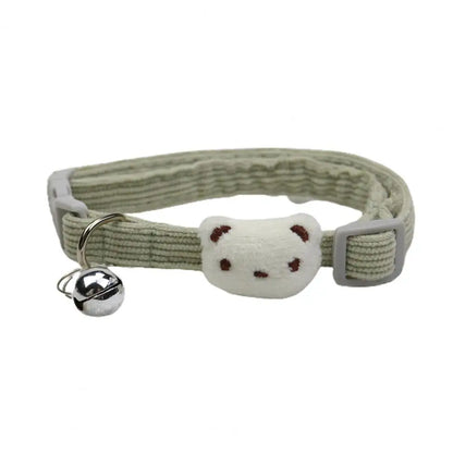Lovely Pet Collar Adjustable Cartoon Style Soft Pet Necklace with Bell Adjustable Small Dog Cat Collar Pet Supplies