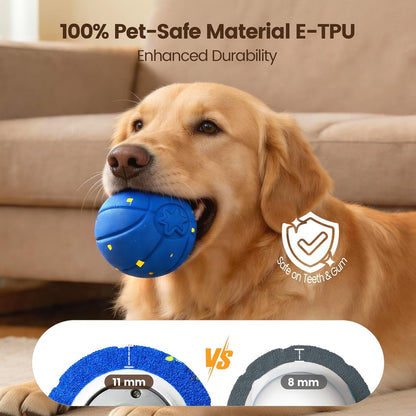 Interactive Dog Ball, Automatic Rolling Dog Toys with 3 Play Modes, E-TPU Material Dog Balls, IP65 Waterproof Interactive Dog Toys for Medium Dogs(Blue)